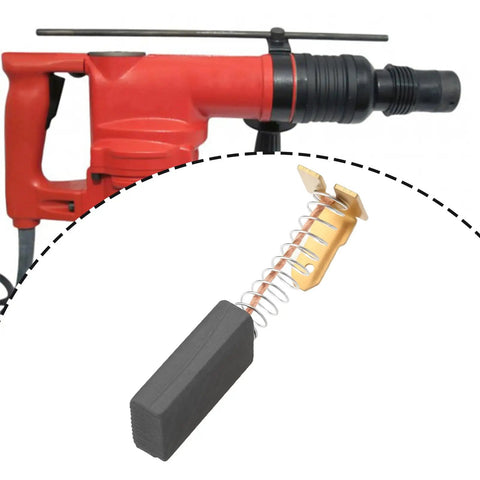4 Pack Electric Hammer Drill Carbon Brushes 23x12.5x6.3mm For Hilti TE 72 Series Replacement shown with red hammer drill