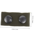 Six Piece Durable Nylon Belt Buckles For Camping Gear With Quick Release Design, showing buckle on olive green nylon with dimensions.