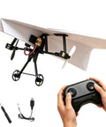 Totally Fun DIY Electric Remote Control Paper Airplane Kit With Gyro Stabilizer And Dual Propellers Lightweight Foldable Fixed Wing RC Plane Toy