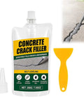 Self Leveling Concrete Crack Filler Waterproof Cement Sealant 200g pouch with nozzle and yellow scraper for outdoor repair.