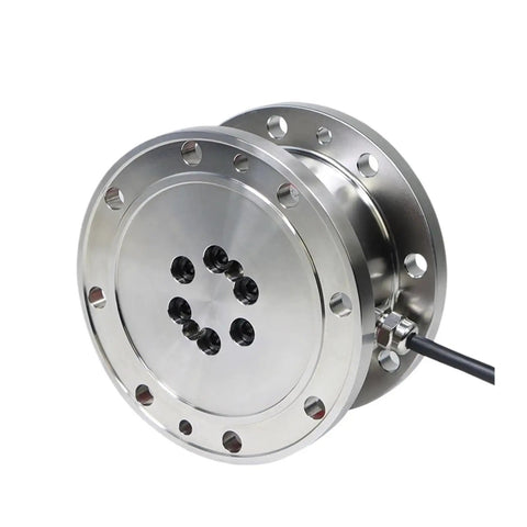 Side view of Beefy Six Axis Stainless Steel Load Cell Sensor For High Precision Force Measurement And Detection Heavy Duty Multi Axis Load Cell