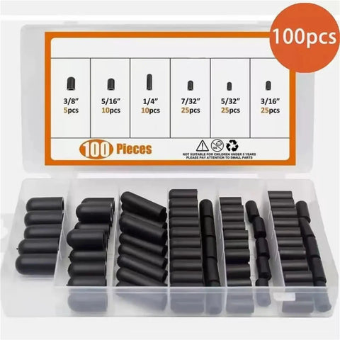 Top Quality Rubber End Caps Kit 80 Or 100 Pcs Hose Plug For Carburetor Manifold Thread Protectors Flexible Screw Covers, 100pcs set