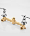 Vintage Tub Faucet Wall Mount 3 Hole 8 Inch Center Chrome Finish Solid Brass Construction Drip Free