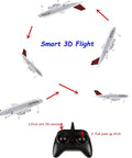 Easy To Fly 2.4GHz 3 Channel RC Plane Ready To Fly With 410mm Wingspan EPP Foam For Stability 6 Axis Gyro Noob Friendly For Kids And Adults Fast Maneuverable RC Airplane demonstrating smart 3D flight directions with controller.