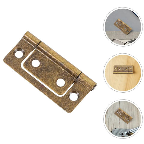 10 Pack Flush Cabinet Door Hinges 51x25x1.2mm Thickened Stainless Steel Quiet Vintage Style for Kitchen