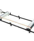 Kat 1 Indoor Roller Training Station for Cyclists, showing foldable steel frame with 4.5 alloy rollers, wheelbase adjustable