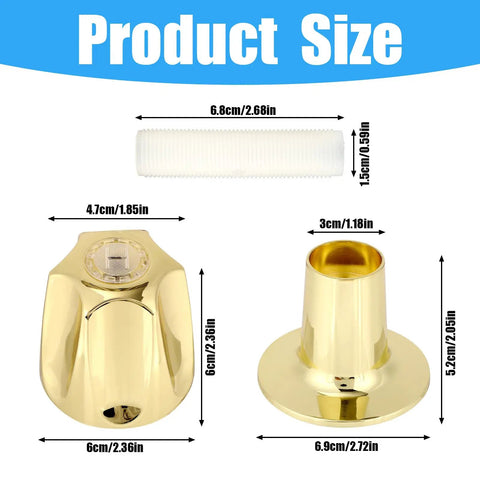 2 Pack Metal Golden Shower Knobs Replacement For Pfister Verve Shower Faucet Handle Easy Install Dope Durable Zinc Alloy Upgrade For Bathroom And Bathtub size chart