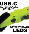 Close-up of Mantis COB LED Work Light Tough As Nails, Rechargeable Battery, Magnetic Mount With 180 Degree Pivot, USB-C charging port
