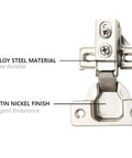 2 Pack Face Frame Soft Close Cabinet Door Hinges With Built In Dampers For Kitchen And Bath, Half Inch Overlay, Heavy Duty Steel