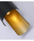 Sleek Black Wall Lamp With E27 Socket For Living Room TV Wall And Entryway Glare Free Indoor Sconce close-up view of gold interior.