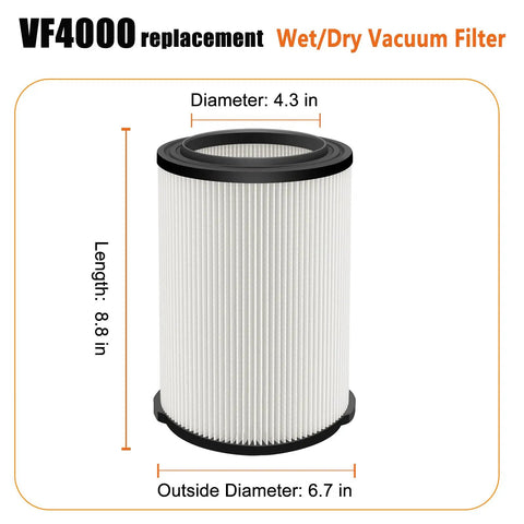Replacement Vacuum Filter Set For Rigid 5 To 20 Gallon And Husky 6 To 9 Gallon Shop Vacs With Extra Foam Sleeves Two Pack Heavy Duty