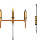 Roman Tub Faucet With Hand Shower Diverter For 10 Inch Centers, Half Inch CC Connection, M-PACT Valve System components