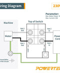 Wiring diagram for Top Shelf Dual Voltage Paddle Switch Kit With Mounting Bolts showing motor connections for emergency stop.