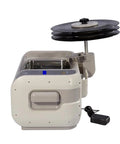 Top Shelf Ultrasonic Vinyl Cleaner Featuring Digital Controls And Stainless Steel Basin, side view with three LPs stacked.