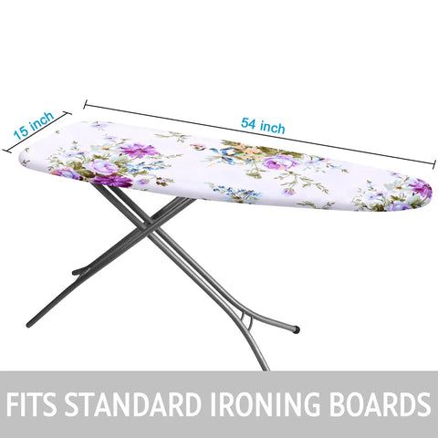 Eco Friendly Cotton Ironing Board Cover And Pad For Standard 15x54 Inch Boards With Elastic Edge And Hook And Loop Fasteners