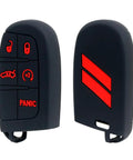 Dodge Key Fob Cover 5 Button Case for Charger Challenger Dart Durango Journey Shield Protective Shell With Custom Double Stripe Design