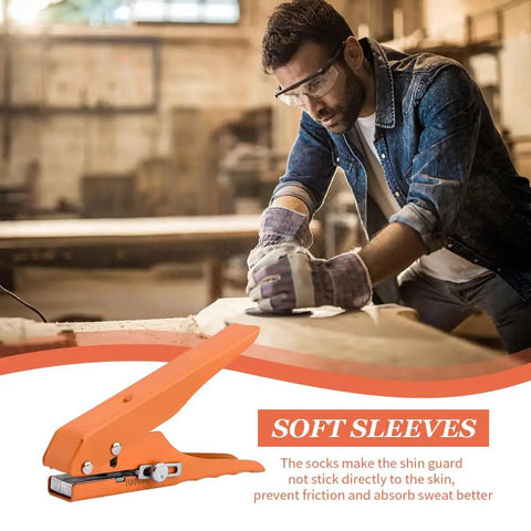 Badass Eight Mm Handheld Hole Punch And Countersink Drill Set With Smooth Adjustment Lever Rugged Iron Build in use on wood.