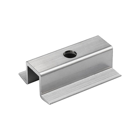 Badass Heavy Duty Solar Panel Clamps With Premium Stainless Steel Hardware compatible with Unistrut, featuring a weather-resistant aluminum design.