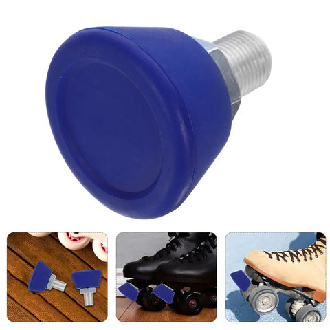 Two Pack Roller Skate Toe Stops And Toe Plugs Adjustable Five Eighth Inch Rubber Stops For Quad Skates Replacement Parts In Bright Blue
