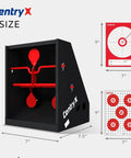 Airgun Ready Trap Target Pellet Collector With Resetting Target Includes 20 Paper Targets 7x9 Inches And 3 Spinner Targets