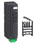 Modbus Splitter Block With Ten RJ45 Ports And One Screw Terminal Industrial Grade Network Splitter For PLCs And Industrial Controllers High Reliability Durable One Color Housing Easy Install Stable Multi Device Networking, black module and terminal block