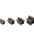 Leather Die Set For Cutting Pentagrams In Four Sizes With Star Shape Transfer Punches Box Included displayed in a row.