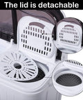 Zero Drama Portable Twin Tub Mini Washing Machine Laid Back Laundry Setup For Dorms Apartments And Rvs lid and filter details with detachable design