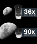 Views with 36x and 90x magnification for StarSense Explorer LT 80AZ App Enabled Telescope With Smartphone Dock And StarSense App