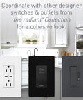 Radiant 600W Occupancy Motion Sensor Light Switch With Auto On Auto Off, designer switches in modern kitchen setting.