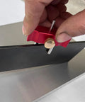 No Sweat Center Line Scribe Marker with Sturdy Aluminum Handle adjusting carbide tip on stainless steel rail.
