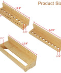 Must Have Wall Mount Screwdriver Rack And Pliers Holder Set Bamboo Tool Organizer 12.9-inch with hole sizes shown