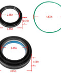 Straight Shot Heavy Duty Front Axle Vacuum Knuckle And Tube Seal Kit For 1998 To 2004 Ford F250 F350 F450 F550 Excursion Dana Fifty Sixty, 3 seals and O-ring.
