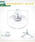 Heavy Duty 20 Piece Suction Cups With Screws 40mm Clear Pvc Sucker Pads showing detailed dimensions and design features for bathroom and window use.