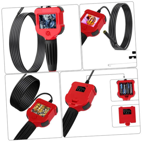 5.5mm Waterproof Borescope Camera Handheld Inspection Tool with 1m Cable and HD Screen, IP67, LED lights, articulating design