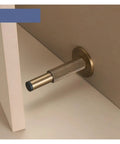 Heavy Duty Brass Door Stopper With Knurled Texture For Floor Wall Mount, solid metal bumper against wall.