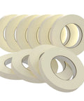 Value Pack Masking Tape 0.75 Inch Wide By 55 Yards Per Roll 10 Rolls Total 550 Yards Beige White Color For Painting Crafting