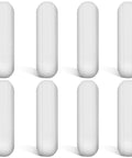 8-Piece PTFE Magnetic Stir Bar Set For Lab Use, White 30 mm stir bars shown in a set of eight for lab mixing