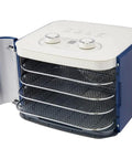 Countertop Food Dehydrator With Four Trays For Whipping Up Dried Fruit Veggie Chips And Snack Batches features mesh trays and basic controls.