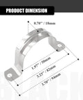 50 Pack 2 Inch Conduit Clamps Stainless Steel 304 U Bracket With Two Hole Design 1.97 Inch Inner Diameter dimension diagram