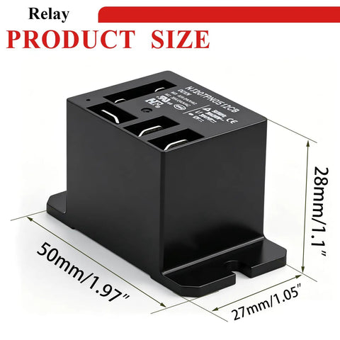 2 Pack Power Relay AC 120V Coil 30A SPDT 1NO 1NC With Flange Mounting And 10 Quick Connect Terminals Wires Mini Relay NT90-AC120V-10X For Easy Install And Rugged Pro Grade Control, black relay, 50mm x 27mm x 28mm