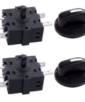 Two Pack Rotary Switch 125 250 VAC 16A Four Position Three Speed Heater Switch With Knob Latching Action For Electric Heaters