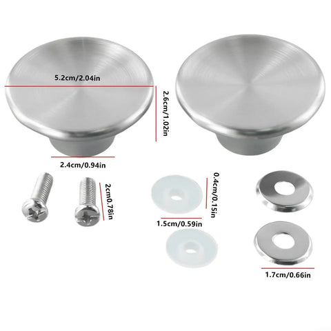 Upgrade Your Kitchen Gear With This Stainless Steel Pot Lid Knob Replacement Kit That Is Oven Safe And Heat Resistant, Featuring Durable Silver Handles And Screws For A Perfect Fit On Most Cookware To Keep Things Looking Fresh And Ready To Roll. 5.2cm knob with screws and gaskets