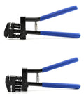 5mm Hand Joggle Panel Flanging Tool With Hole Punch For Sheet Metal Repair Edge Setter Pliers with blue handles side view