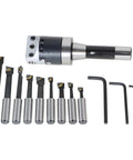 2 Inch Boring Head R8 Shank Set With Nine Carbide Boring Bars One Half Inch For Milling Machines, Pro Grade Precision Tooling