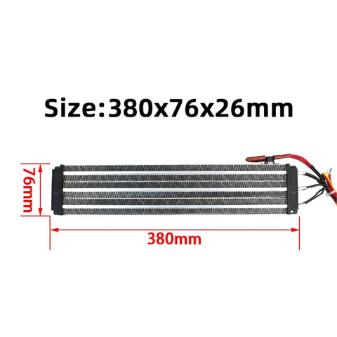 No Fluff 220V 3000W PTC Ceramic Air Heater With A Rock Solid Insulated Element For Cars And Industrial Gear Steady Constant Warmth Without The Headache 380 By 76 MM, showing size 380x76x26mm.