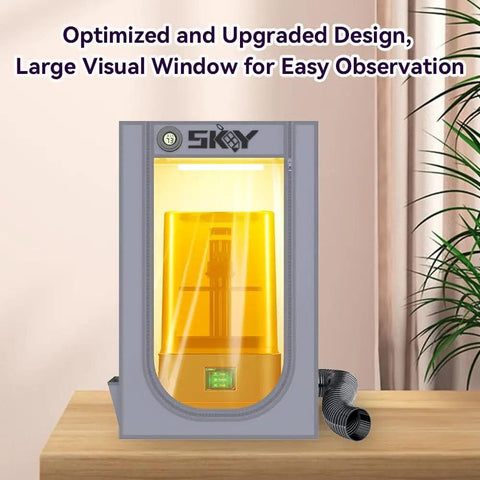 Resin 3D Printer Enclosure Tent With Ventilation System And LED Light Thermo Hygrometer Odor Busting Elimination 24 By 18 By 18 Inches Grey Protective Cover For Cleaner Safer Resin Printing