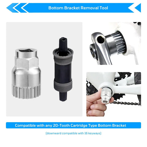 Bottom bracket removal tool from 3 Piece Bicycle Removal Tools Set For Freewheel And Cassette Removal, Crank Puller, Bike Kit
