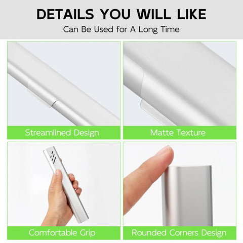 Sturdy Aluminum Travel Toothbrush Case With Dual Ventilation, Slim Silver Finish, showcasing streamlined design and comfortable grip.