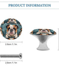 Funny English Bulldog Round Cabinet Knobs 2 Pack Stainless Steel Drawer Pulls For Kitchen Cabinets Dressers Cupboards Closets Easy Install Hardware Durable Finish