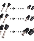 36 Pairs M4 M5 M6 Neoprene Well Nuts With Stainless Steel Screws Kit For Kayak Boat Marine Windscreens And Motorcycles